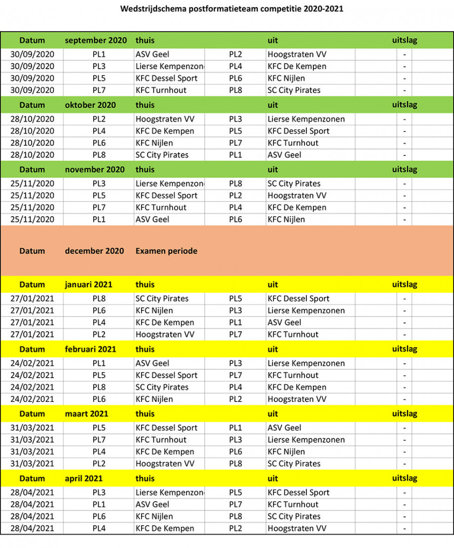 Pf Competitie 2